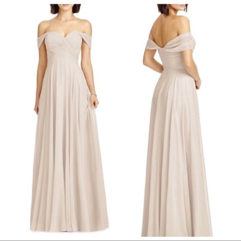 NEW Dessy Collection Ruched Sleeveless Formal Gown Pink 2970 Sz 16